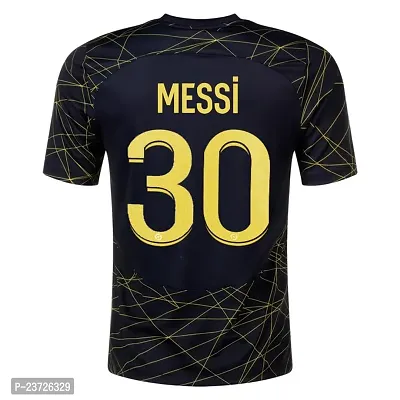 Football New Team Jersey Messi 10 with Shorts 2023/2024 for Men  Kids(14-15Years,M30blk)-thumb3