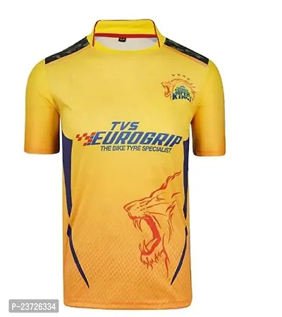 CHENNAI Home Jersey with Sublimation Back Print 2022-2023 Cricket -(Mens  Kids)(10-11Years) Multicolour-thumb2