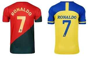 Cristiano Ronaldo 7 Red World Cup Home Football Official Tshirt  Ronaldo 7 Yellow Half Sleeve Tshirt 2022-2023 for Men  Kids(9-10Years)-thumb1