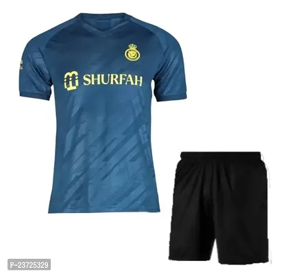 Cristiano Ronaldo 7 Away Football Half Sleeve Official Jersey with Shorts 2023/2024 (Men  Boys)(14-15Years) Multicolour