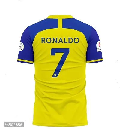 Ronaldo 7 Yellow Half Sleeve Football Jersey 2023-2024 for Kids  Boys(13-14Years)-thumb3