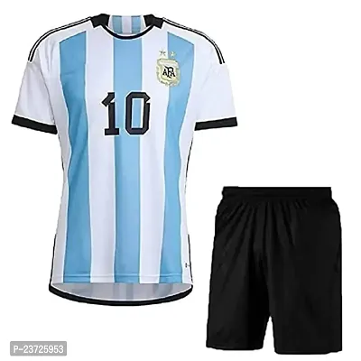 Football New Team Jersey Messi 10 with Shorts 2023/2024 for Men  Kids(7-8Years,argset)