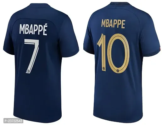 Sports Football Mbappe 7 Home Club Team Tshirt 2023  Mbappe 10 World Cup Official Jersey 2022 for Men  Boys(Medium 38) Multicolour-thumb2