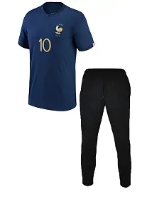 Mbappe 10 Home Football Team Jersey with Track Pant 2023-2024 (Boys  Men)(Small 36) Multicolour-thumb1