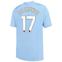 De Bruyne 17 Official Football Team Half Sleeve Tshirt 2023/2024 (Boys  Men)(8-9Years) Multicolour-thumb2