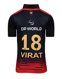 RCB Virat Kohli 18 Bangalore Cricket Team Half Sleeve Jersey 2023/2024 for Kids  Men(9-10Years) Multicolour-thumb2