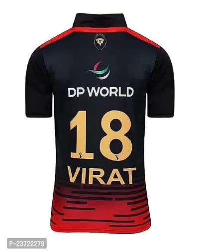 RCB Virat Kohli 18 Bangalore Cricket Team Half Sleeve Jersey 2023/2024 for Kids  Men(9-10Years) Multicolour-thumb3