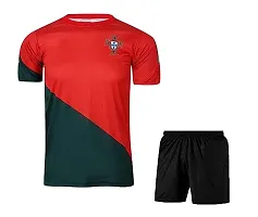 Ronaldo World Cup Jersey with Back Print with Shorts 2022-2023 Football -(Mens  Kids) Football(18-24Months) Multicolour-thumb1