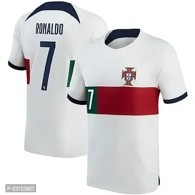 Portugal Red Cristiano Ronaldo 7 Home Original Football Half Sleeve Jersey for Men  Kids 2022/2023(8-9Years,porwh)-thumb0