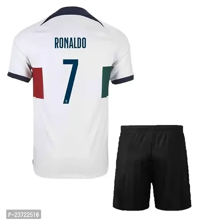 Ronaldo 7 Away Football Jersey with Black Shorts 2023-2024 for Boys  Men(13-14Years)-thumb2