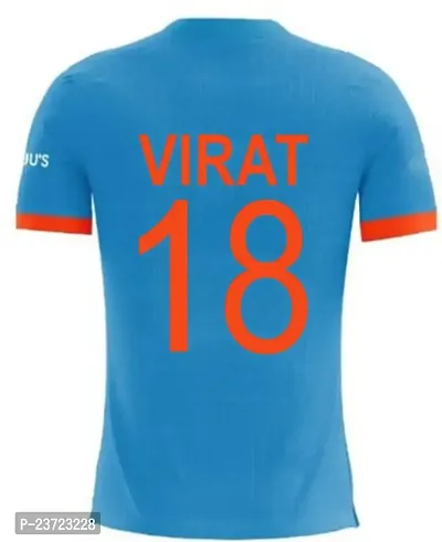 India ODI Cricket Team Jersey Virat Kohli 18 2023-2024 (Boys  Men)(X-Large 42) Multicolour-thumb3