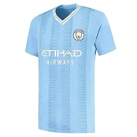 Erling Braut Haaland 9 Blue Football Team Jersey 2023-2024 (Men  Kids)(14-15Years)-thumb1