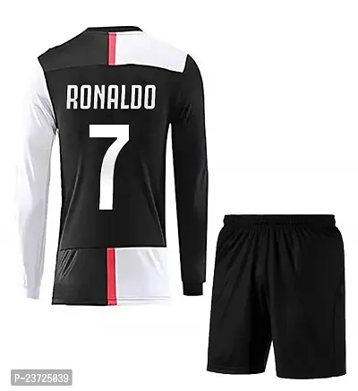 Cristiano Ronaldo 7 Home Football Team Full Sleeve Jersey with Shorts 2022/2023 (Boys  Men)(X-Large 42) Multicolour-thumb2