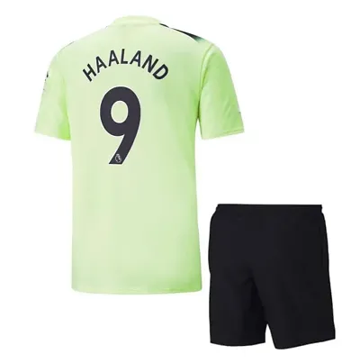 Haaland Football Third Jersey with Shorts 2023-2024 for Boys Men(XX-Large 44)