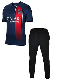 Football Home Neymar 10 Half Sleeve Jersey with Track Pant 2023/2024 (Men  Boys)(Small 36) Multicolour-thumb1