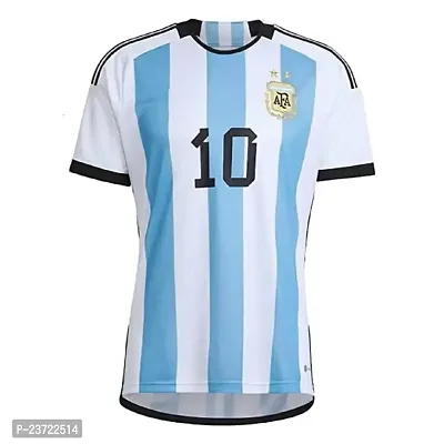 Argentina Blue Lionel Messi 10 World Cup Home Original Football Half Sleeve Jersey for Boys and Men 2022-2023(2-3Years)-thumb2