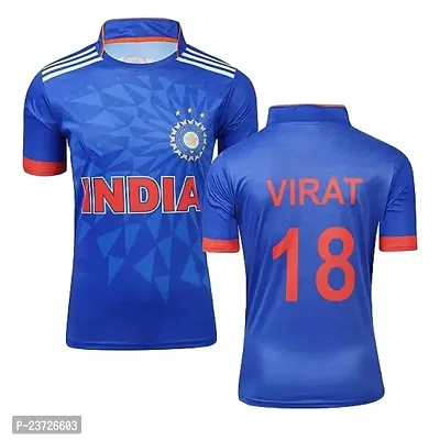 Indian Jersey Dark Blue T20 WORLDCUP Jersey 2022-23 -(Mens  Kids)(8-9Years)-thumb0