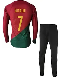 Ronaldo 7 Home Football Full Sleeve Jersey with Track Pant for Boys  Men(13-14Years) Multicolour-thumb1