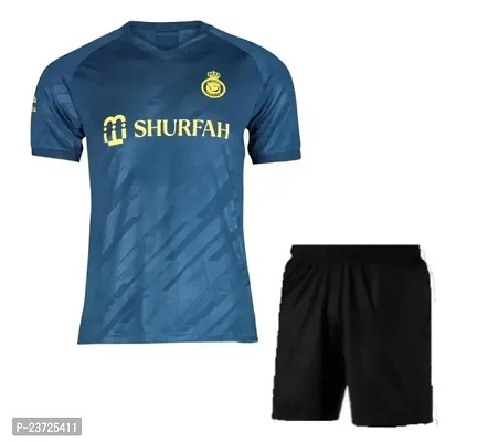 Cristiano Ronaldo 7 Away Football Half Sleeve Official Jersey with Shorts 2023/2024 (Men  Boys)(Medium 38) Multicolour