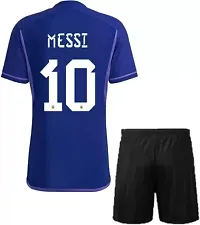 Messi 10 Football Away Half Sleeve Jersey with Black Shorts 2023/2024 (Kids  Men)(12-13Years)-thumb1