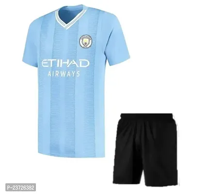 De Bruyne 17 Official Football Team Half Sleeve Tshirt with Shorts 2023/2024 (Boys  Men)(XX-Large 44) Multicolour-thumb2