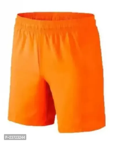 Men?s Regular Fit Polyester Shorts(Small 36) Orange-thumb0