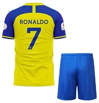 Ronaldo 7 Football Tshirt with Shorts 2023/2024 for Boys  Kids(Large 40) Multicolour-thumb1