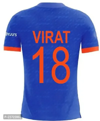 India T20 Cricket Team Virat Kohli 18 Jersey 2023 (Kids  Men)(Medium 38) Multicolour-thumb3