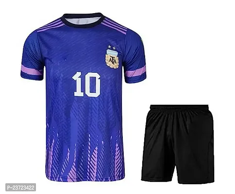 Messi World Cup Away Jersey with Back Print with Shorts 2022-2023 Football -(Mens  Kids) Football(Medium 38) Multicolour-thumb0