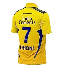 CSK Ms Dhoni 7 Chennai Cricket Team Half Sleeve Jersey 2023/2024 for Men  Kids(7-8Years) Multicolour-thumb2
