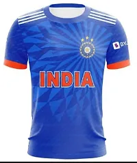 Indian Plain T20 WORLDCUP Jersey 2022-23 -(Mens  Kids)(10-11Years) Multicolour-thumb1