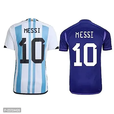 (Combo 2) Football Jersey for Men Argentina Away  Home 22-23 Jersey Sports Tshirt(14-15Years) Multicolour-thumb2