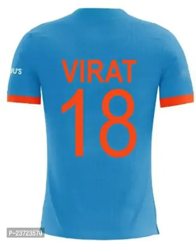 India ODI Cricket Team Jersey Virat Kohli 18 2023-2024 (Boys  Men)(Large 40) Multicolour-thumb3