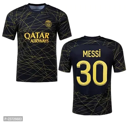 Football New Team Jersey Messi 10 with Shorts 2023/2024 for Men  Kids(10-11Years,M30blk)