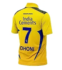 CSK Ms Dhoni 7 Chennai Cricket Team Half Sleeve Jersey 2023/2024 for Men  Kids(6-7Years) Multicolour-thumb2