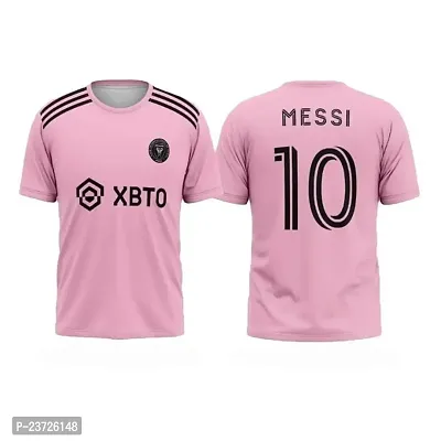 Football New Team Jersey Messi 10 with Shorts 2023/2024 for Men  Kids(10-11Years,M10pink)-thumb0