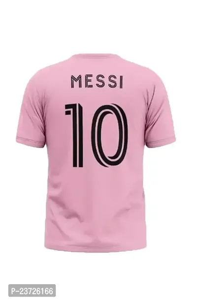 Inter Messi 10 Football Pink Half Sleeve Jersey Tshirt 2023/2024 (Kid's,Boy's  Men)(Medium 38)-thumb3