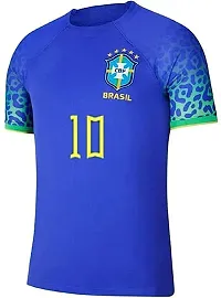 Football Away Jersey Neymar 10 2023/2024 for Men  Boys(Large 40) Multicolour-thumb1