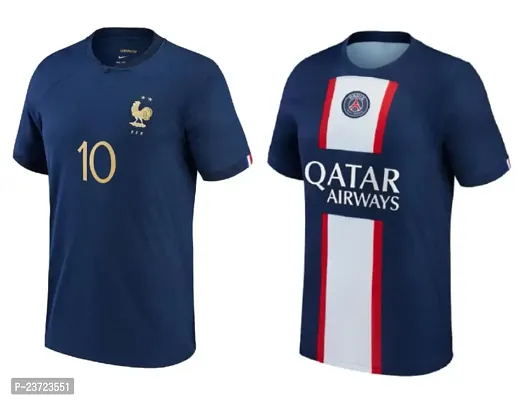 Mbappe 10 World Cup Football Official Jersey and Mbappe 7 Home Half Sleeve Tshirt 2022-2023 for Men  Boys(9-10Years) Multicolour