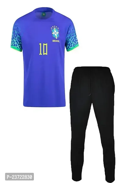 Neymar 10 Away Football Jersey with Track Pant 2023 for Men  Boys(14-15Years) Multicolour