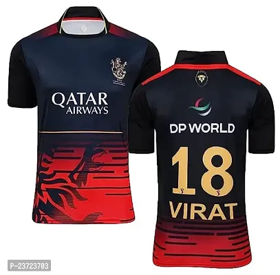 RCB Virat Kohli 18 Bangalore Cricket Team Half Sleeve Jersey 2023/2024 for Kids  Men(Small 36) Multicolour