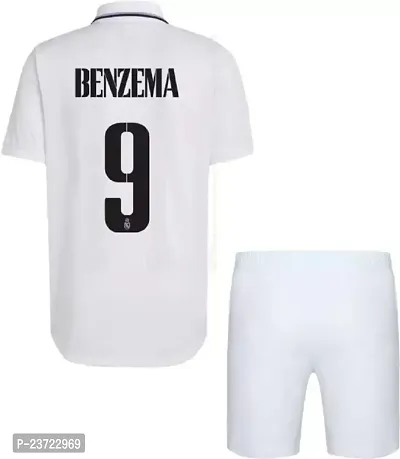 Benzema 9 Football Jersey with Shorts 2023/2024 for Kids  Boys (Large 40) Multicolour-thumb2