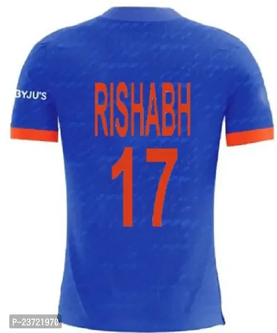 India New Cricket Team T20 Jersey Rishabh 17 2023/2024 for Men  Kids(13-14Years) Multicolour-thumb3