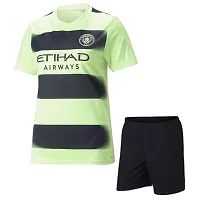 De Bruyne 17 Green Football Half Sleeve Jersey with Shorts 2023/2024 for Men  Boys(11-12Years)-thumb1