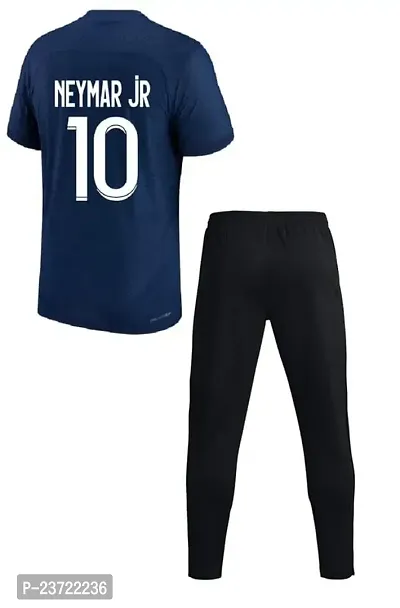 Football Home Neymar 10 Half Sleeve Jersey with Track Pant 2023/2024 (Men  Boys)(Large 40) Multicolour