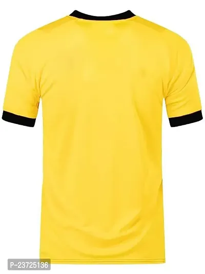 Sports Football Team Home Half Sleeve Yellow Tshirt 2023-2024 for Men  Kids(10-11Years)-thumb3