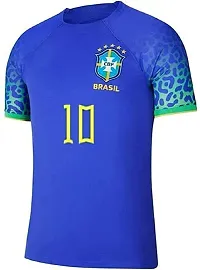 Football Away Jersey Neymar 10 2023/2024 for Men  Boys(8-9Years) Multicolour-thumb1