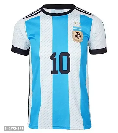 Messi World Cup Jersey with Back Print 2022-2023 Football -(Mens  Kids)(Large 40) Multicolour