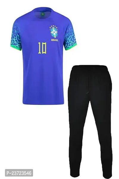 Neymar 10 Away Football Jersey with Track Pant 2023 for Men  Boys(Medium 38) Multicolour-thumb0