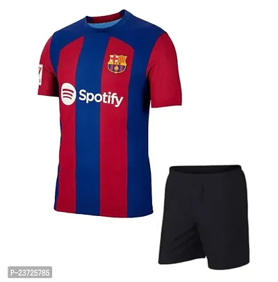 Sports Football New Team Home Jersey with Shorts 2023-2024 for Men  Boys(Large 40) Multicolour-thumb0